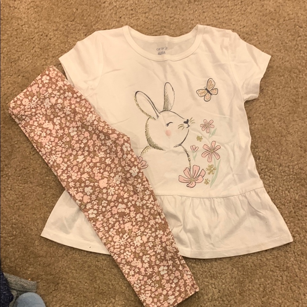 Carter's White and Pink Bunny Set